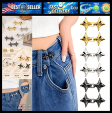 6 Sets of Pant Waist Tightener Clips, Star Button Pins, 3 Colors