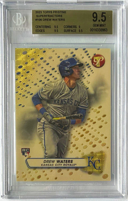 Topps 2023 Pristine Superfractor 1/1 Drew Waters RC Royals #106 BGS 9.5