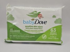Baby Dove Sensitive Skin Wipes 100 Plant-Based Fiber 63 Count GS342 