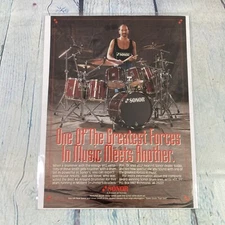 1993 Sonor Drums Set Drummer Steve Smith Vintage Print Ad/Poster Magazine Page