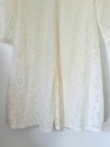 ASOS Sz 8 White 3/4 Long Sleeve Lace Dress - Picture 8 of 11