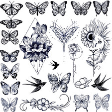 Semi Permanent Temporary Tattoos for Women Girls - Large Long Lasting Temporary