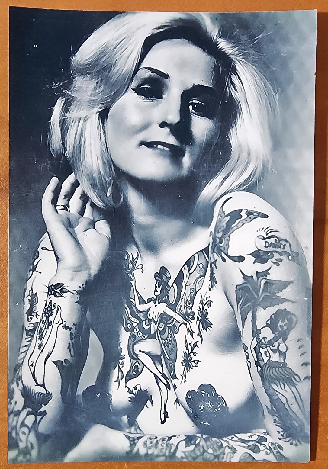 Bernard Kobel Traditional Tattoo Photo B&W Vintage Tattooed Woman Cindy Ray 2