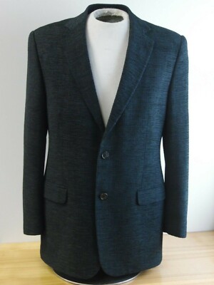 Arnold Zimberg Mens 2 Btn Blazer Sport Coat Jacket 42R Wool Blend black bluer