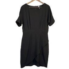 Bobeau Little Black Dress LBD Women's Size XL Back Zip Lightweight Short Sleeves