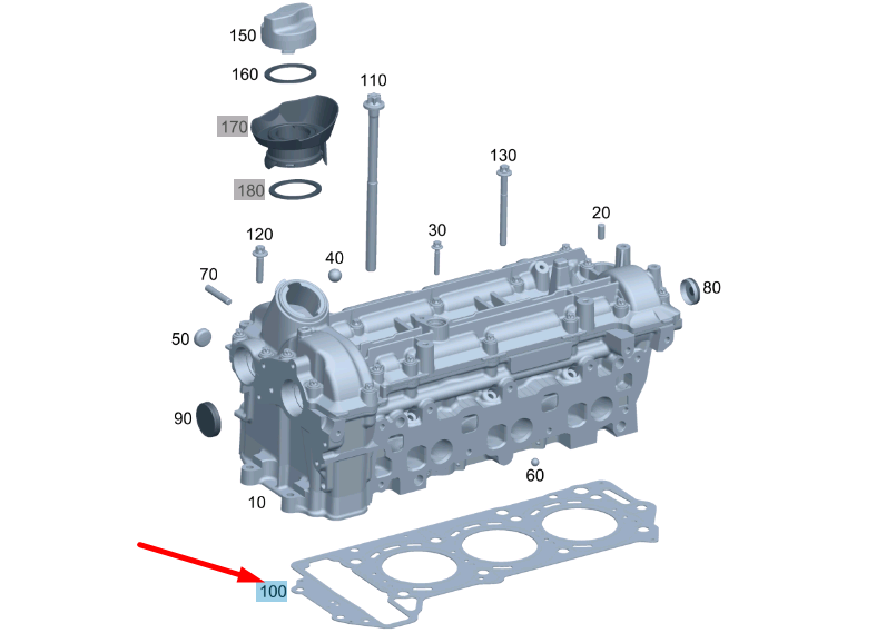 MERCEDES-BENZ E W212 Left Cylinder Head Gasket A6420161100