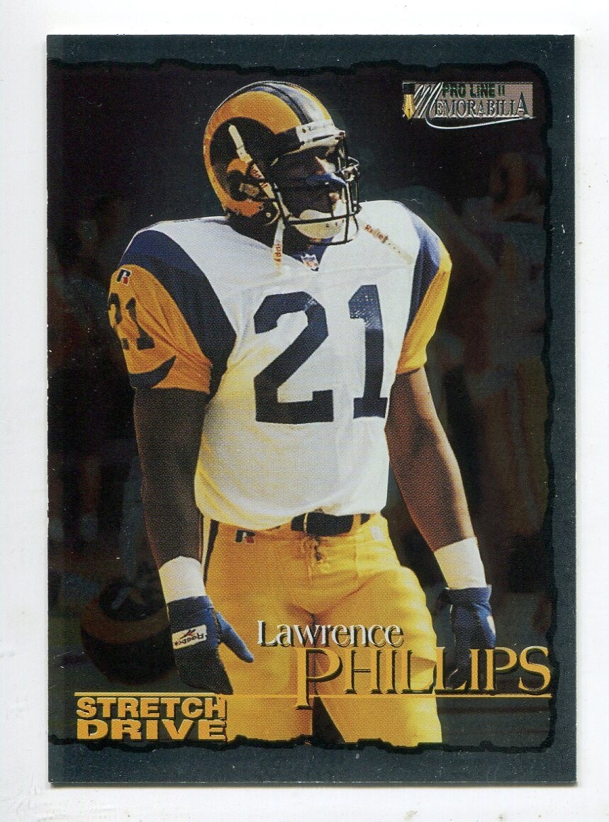 1996 Pro Line Memorabilia Stretch Drive #21 Lawrence Phillips Nebraska/Rams