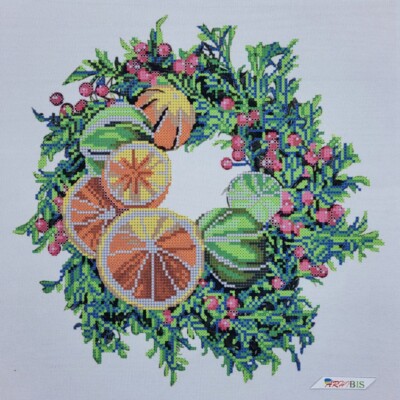 Wreath Bead Embroidery Scheme on Canvas DIY Stamped Printed Pattern ta-439