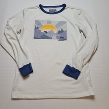 Eddie Bauer Boys Sleep Shirt L 14/16 Bear Pajama U61
