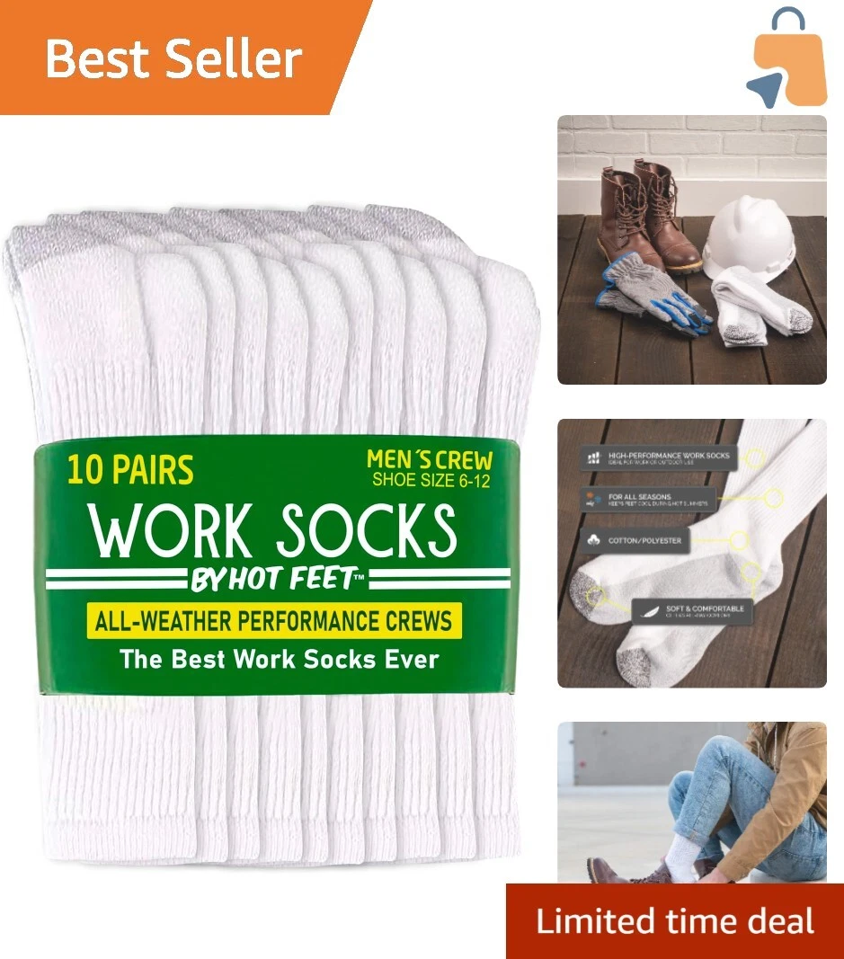 Men's Comfort Crew Socks with Mesh Ventilation - Ideal for Work & Outdoor Use