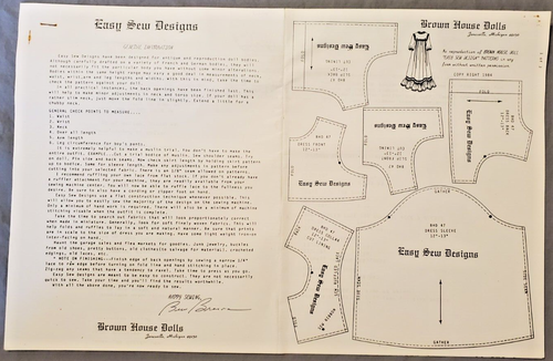 Pattern BHD 319 Brown House Dolls A Marque Design Easy Sew Designs Clothing - Picture 4 of 6