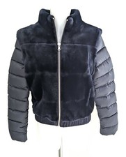 Massimo's Dutti Ladies Black Sheepskin/ Puffer Jacket Medium Brand New