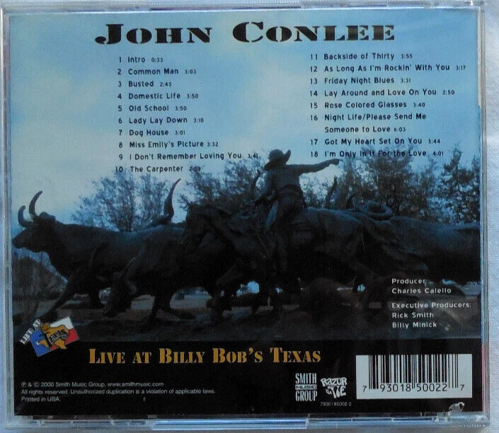 John Conlee - Live At Billy Bob's Texas     Country Music CD    RAR - Bild 2 von 2