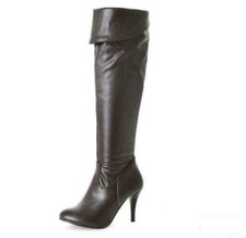 Women's Stilettos Heel Knee High Knight Boots Faux suede Zipper Shoes Oversize