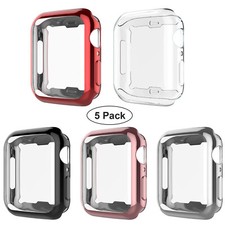 5 Pack For Apple Watch 8/7/6/5/4/3/SE Case Screen Protector 41/45 mm Full Cover