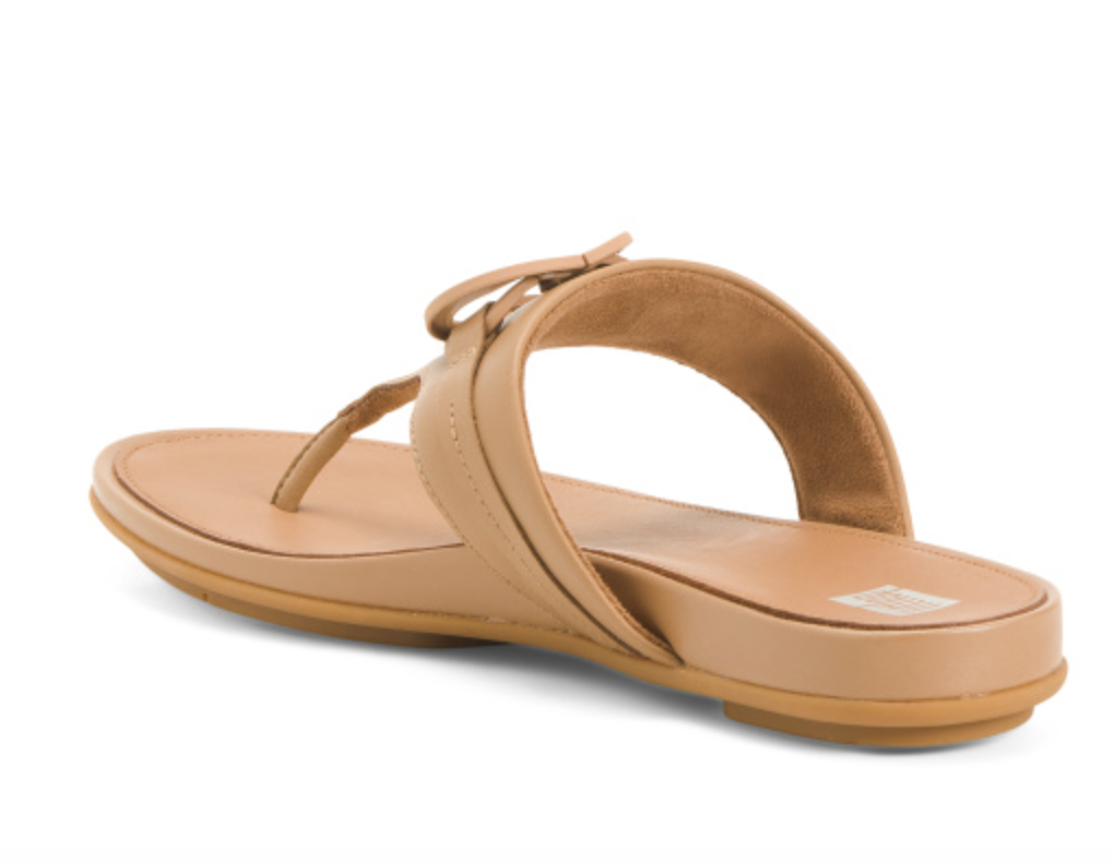 New FitFlop GRACIE CIRCLET Leather Toe Post Flip Flops