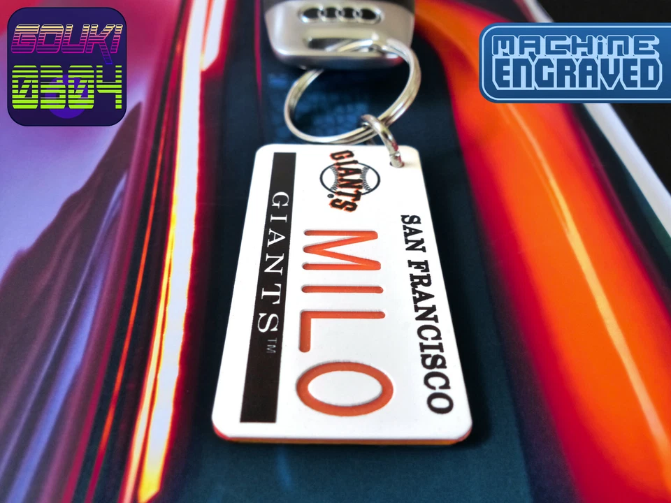 Personalized San Francisco Giants Keychain - Key Ring Tag - Custom Name - MLB - Image 3 of 4