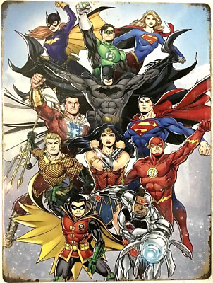 FREE SHIPPING! BUY or make OFFER B4 it s SOLD! Superheroes new 12x16 TIN SIGN