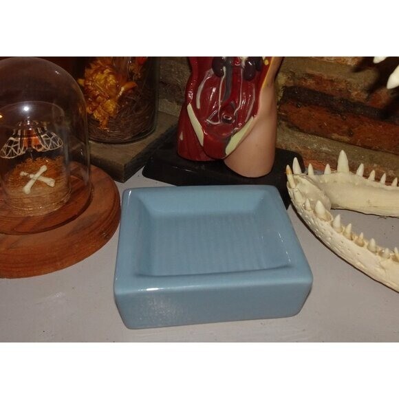 Vintage Blue Ceramic MCM Soap Dish retro bathroom eBay