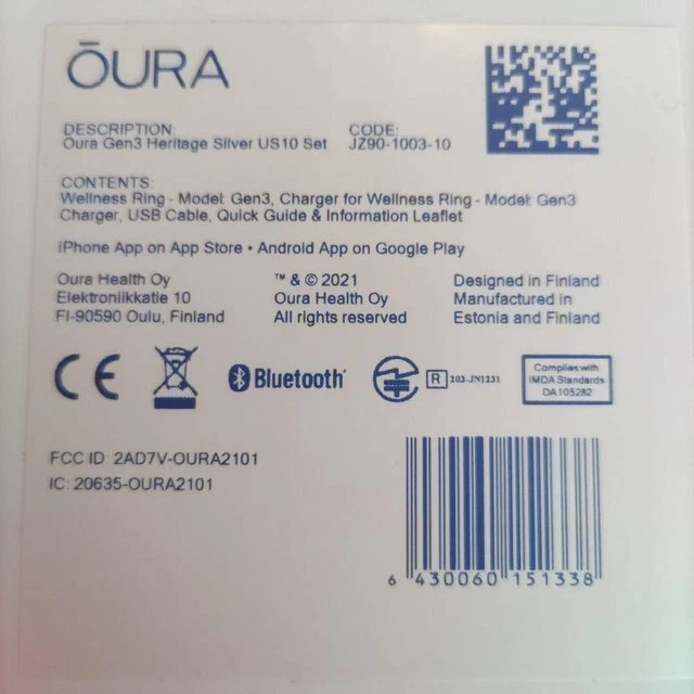 OURA ring Gen3 US10-