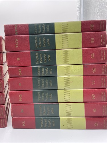 Compton’s Pictured Encyclopedia 1962 Complete Red Green Atomic Vintage Staging - Picture 3 of 13