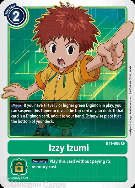 BT1-088 Izzy Izumi Rare Mint Digimon Card