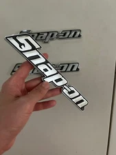 SNAP-ON TOOL BOX LOGO EMBLEM Chrome Silver Badge Decal 8" INCH LONG - NEW