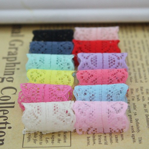 50 Yards Bilateral Handicrafts Embroidered Lace Trim 25mm 1" Sewing Wedding - Picture 2 of 18