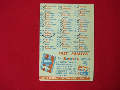 1956 TOPPS FOOTBALL CHECKLIST NNO ~VERY NICE~ - Picture 4 of 4
