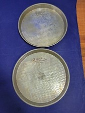 2 Vintage Bake King Cake Pan Waffle Weave 10" x 1" ~ RARE, HTF