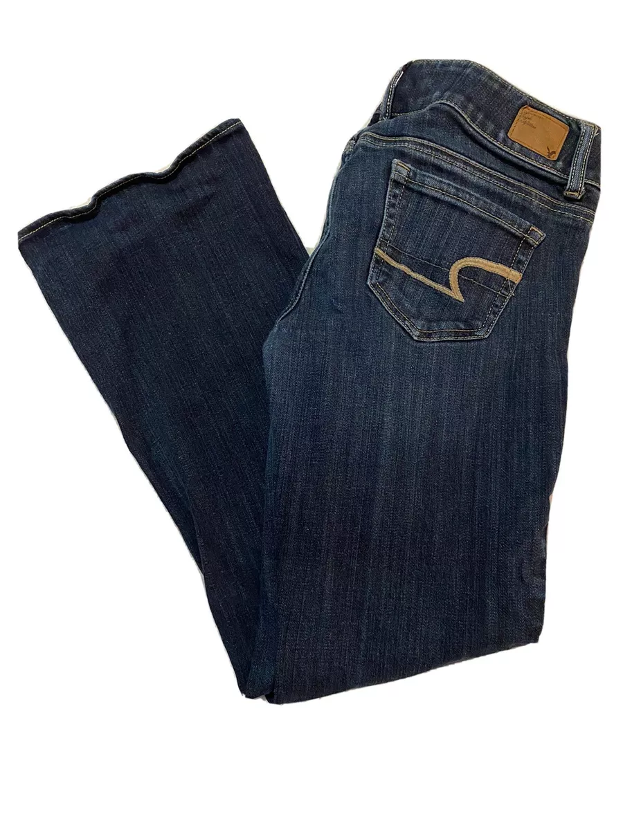 American Eagle Women s Size 4 Short Artist Flare Jeans Blue 29x30 Dark Wash