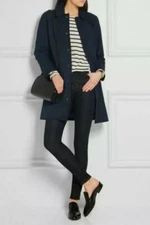 A.P.C. Rochefort Gabardine navy blue coat, FR 36/US 4, Size Small