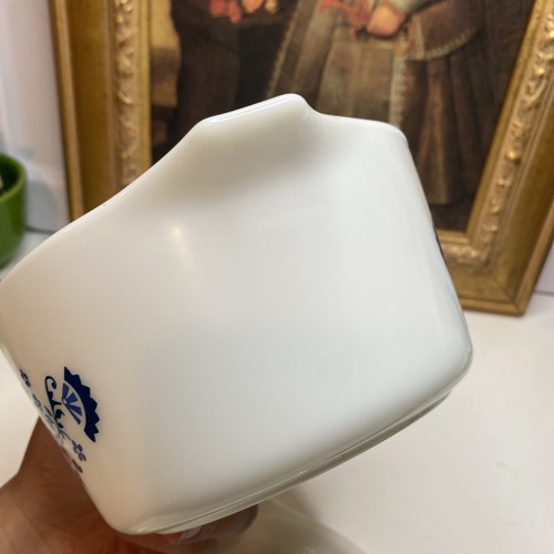 Vintage Pyrex blau Blumenmuster 1 Quart Auflauf Geschirr mit Deckel USA Altstadt blaue Zwiebel - Bild 8 von 12