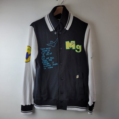 Mark Gonzales Herren M schwarz weiß Logo Bomberjacke Varsity Freizeit Skateboard