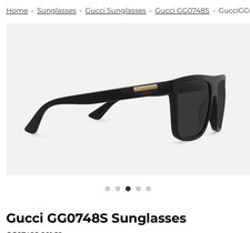 Gucci GG0748S 001 59 Men's Square Sunglasses Black Frame Grey Tinted Lenses