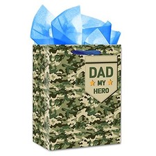 Happy Fathers Day Gift Bags with Tissue Paper 11.5''x9''x5'' Medium Dad 4