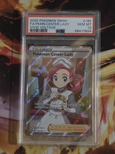Pokemon TCG Pokemon Center Lady 185/185 PSA 10 GEM MINT - Vivid Voltage Full Art