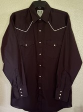 Y2K Ely Cattleman Black Pearl Snap Western Shirt Men s Medium VGC