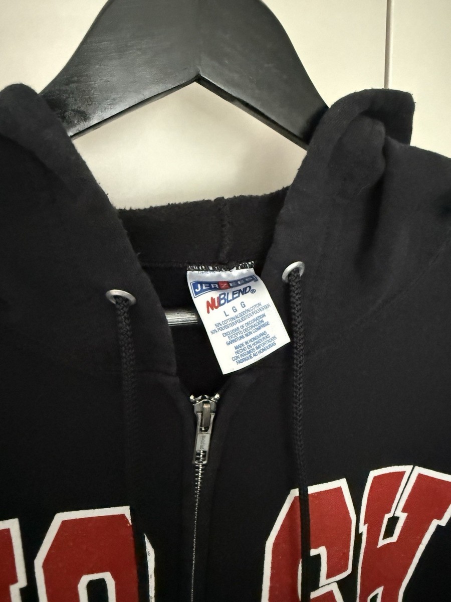 Vintage On Broken Wings Zip Mosh Hoodie Size L Jerzees rare
