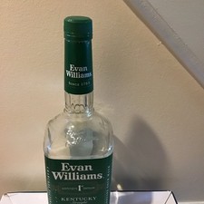 EMPTY Unwashed Bottle Green Label Evan Williams Kentucky Bourbon Whiskey Liter