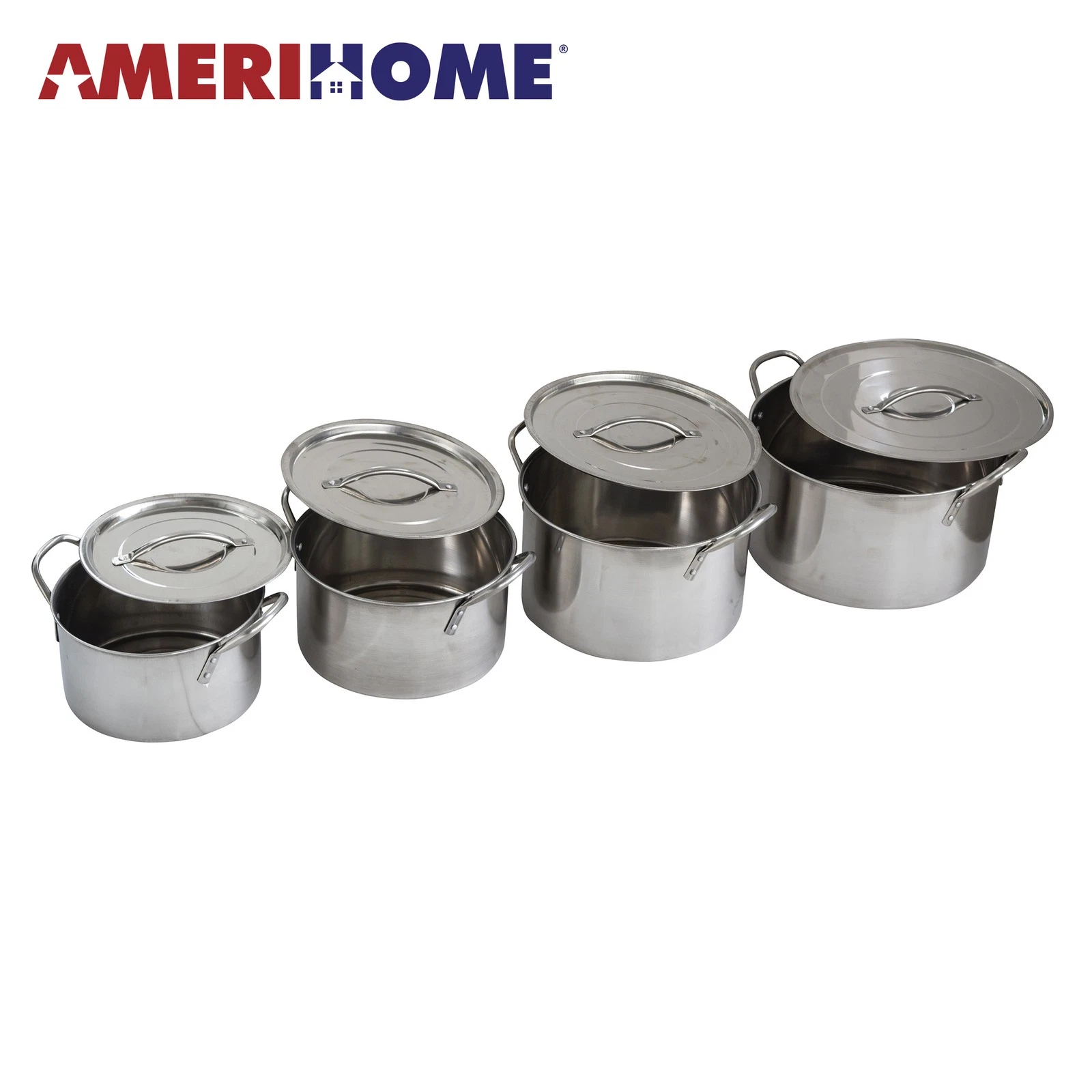 AMERIHOME 4PC STOCK POT 3/4.5/6/9.5Q