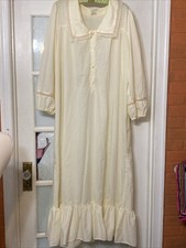 JCPenney Butter Yellow Long Nightgown Prairie Cottage Victorian Boho Medium