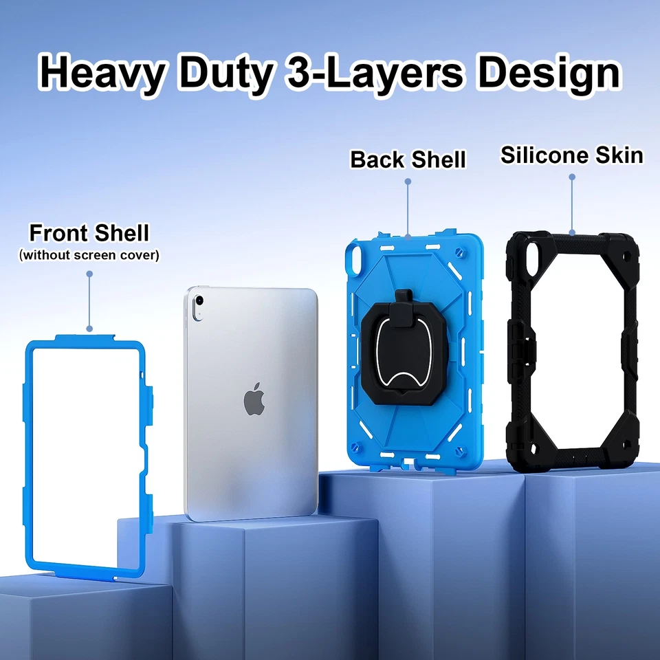 Rotating Stand Case Cover for iPad (A16) 11th 10th 9th 8th 7th Generation 10.2" - Image 3 of 4