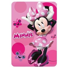 Plaid polaire Disney Minnie rose 100x140 cm doux et chaud