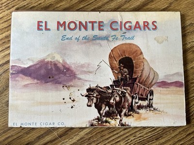 Vintage Advertising El Monte Cigar Co. Lid Oregon Trail Western Covered Wagon