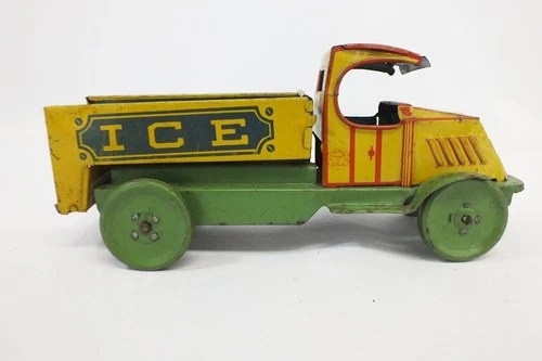 Vtg 1920s 1930s Chein Litho Tin Ice Truck Mack C Cab Junior Hercules Toy
