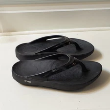 OOFOS OOriginal Thong Sandals Women's W6 EU 37 Black Recovery Flip Flops