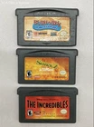 Shrek 2 The Incredibles Game Boy Advance GBA Game Lot 3 Action Games 2000s