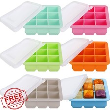 Rtteri Silicone Baby Food Freezer Tray w/ Lids Breast Milk Storage