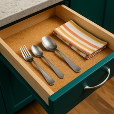 12" x 48" Natural Cork Roll, 2mm Thick, Self Adhesive, Cork Board Roll, Bulle...